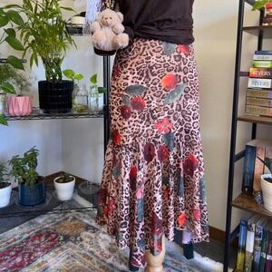 Urban Outfitters Kimchi‎ Blue Tessa Mesh Asymmetrical Midi Skirt Womens Large